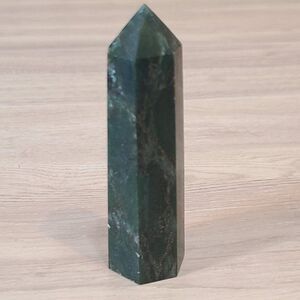 Moss Agate Crystal Tower Point Obelisk Healing Stone Decor Mineral Specimen 82g